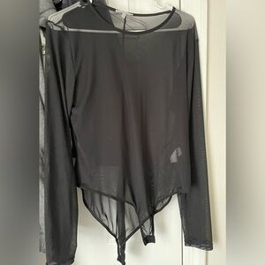 Mesh thin black bodysuit size XL